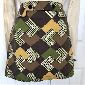 Ann Taylor Loft Mod Mini Skirt Cool Geometrics